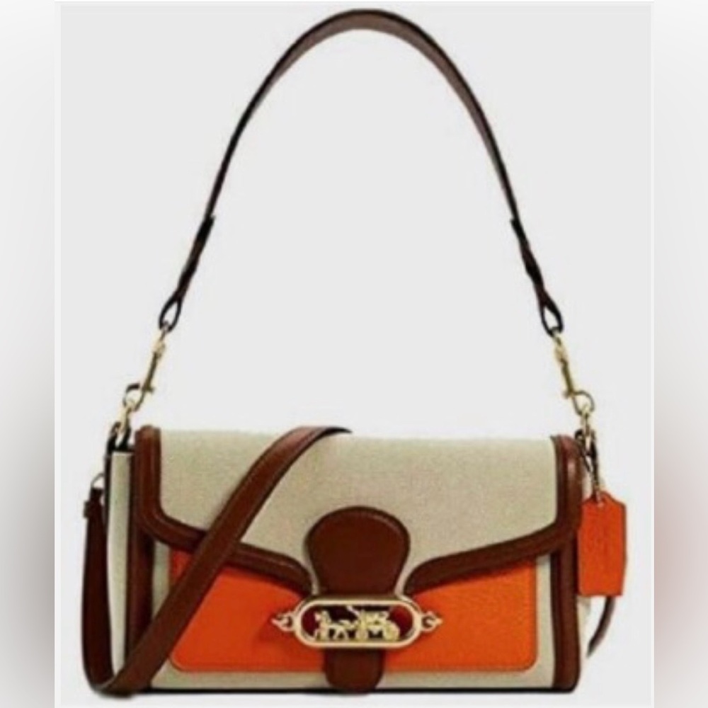 Coach Jade Crossbody Orange and Brown Shoulder Bag